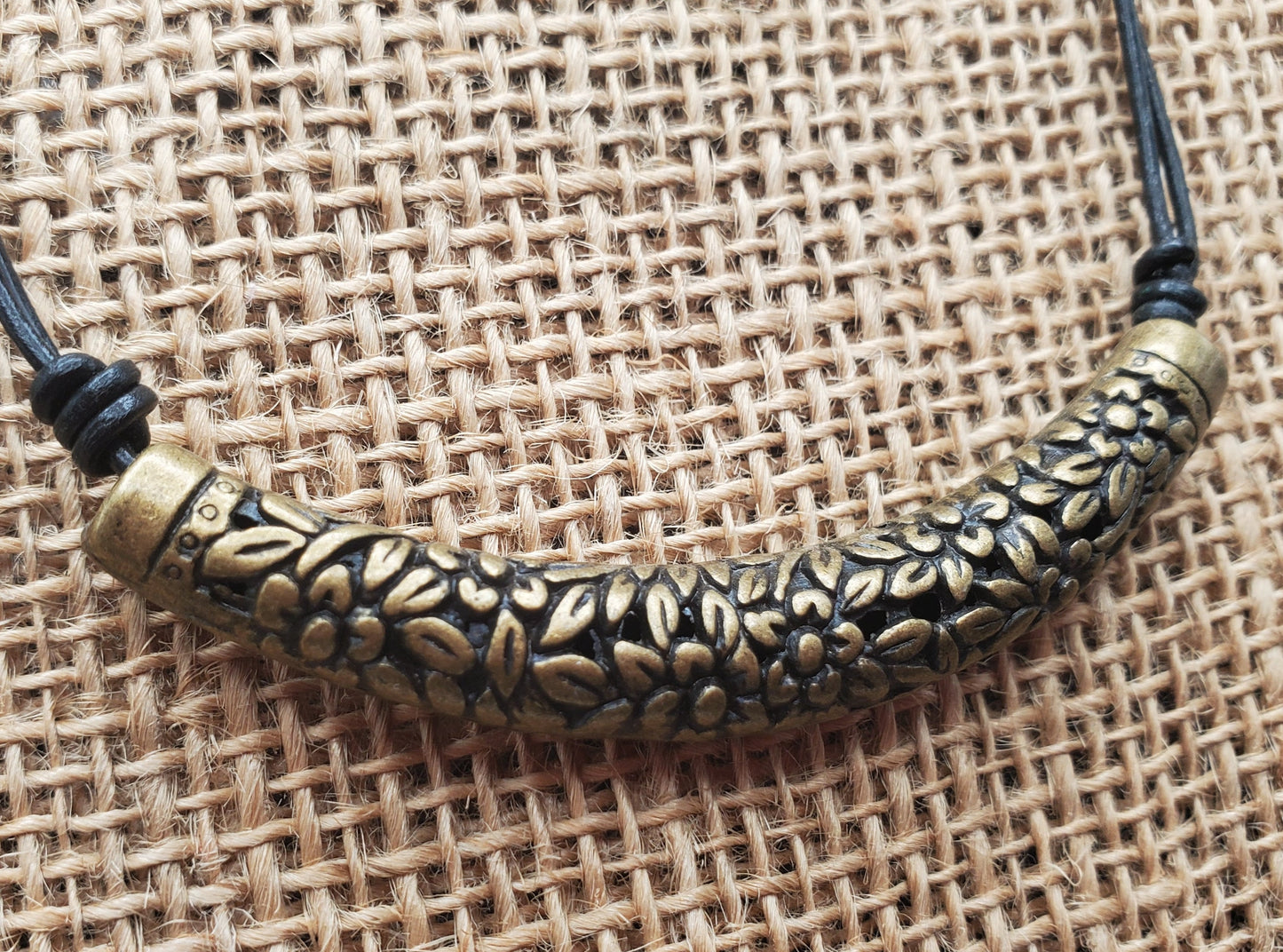 Antique Brass Floral Necklace