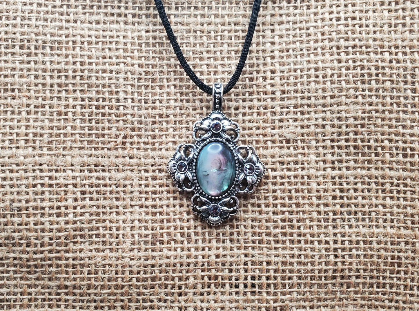 Oval Floral Necklace