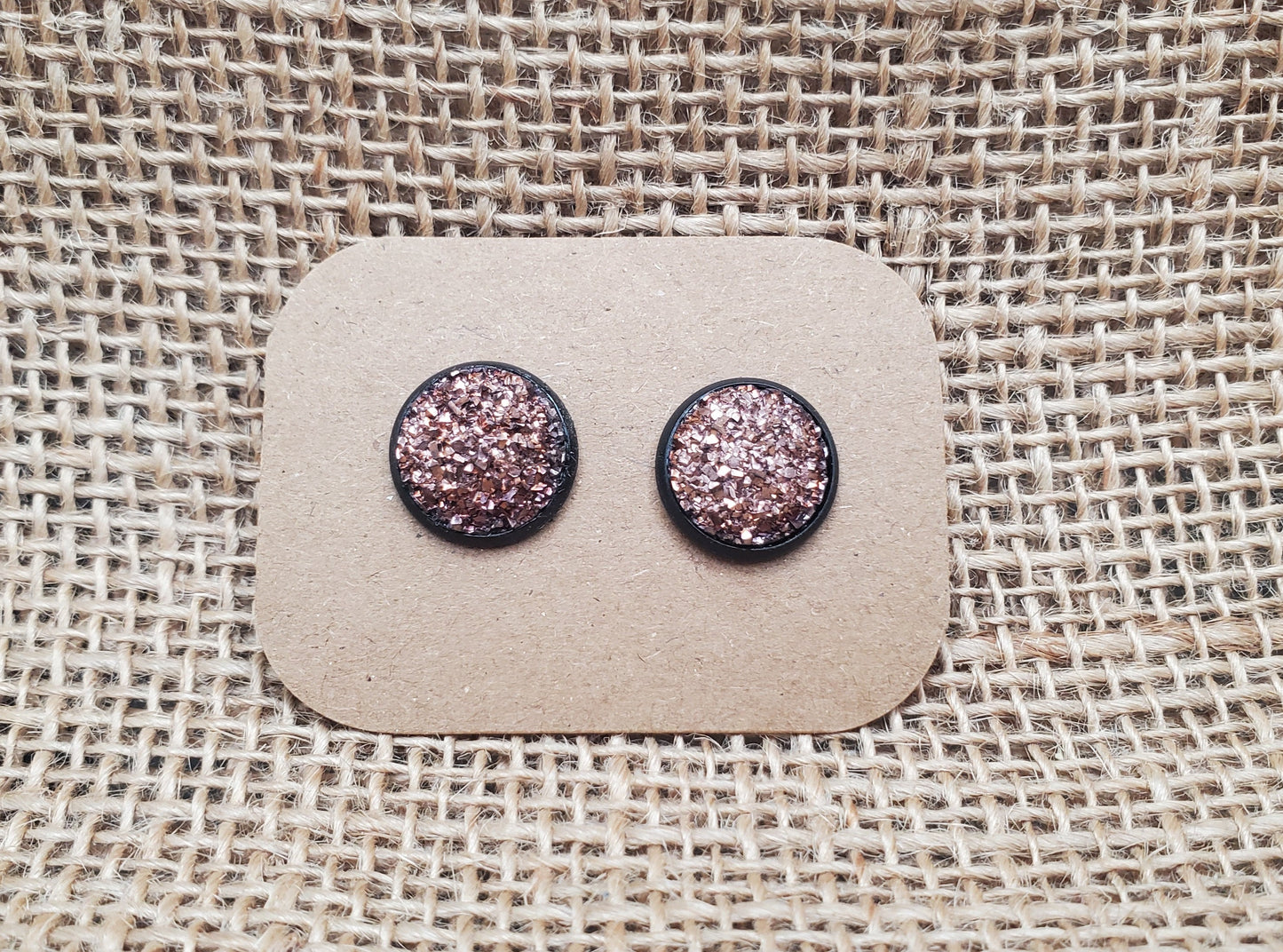 Copper Stud on Black - 12mm