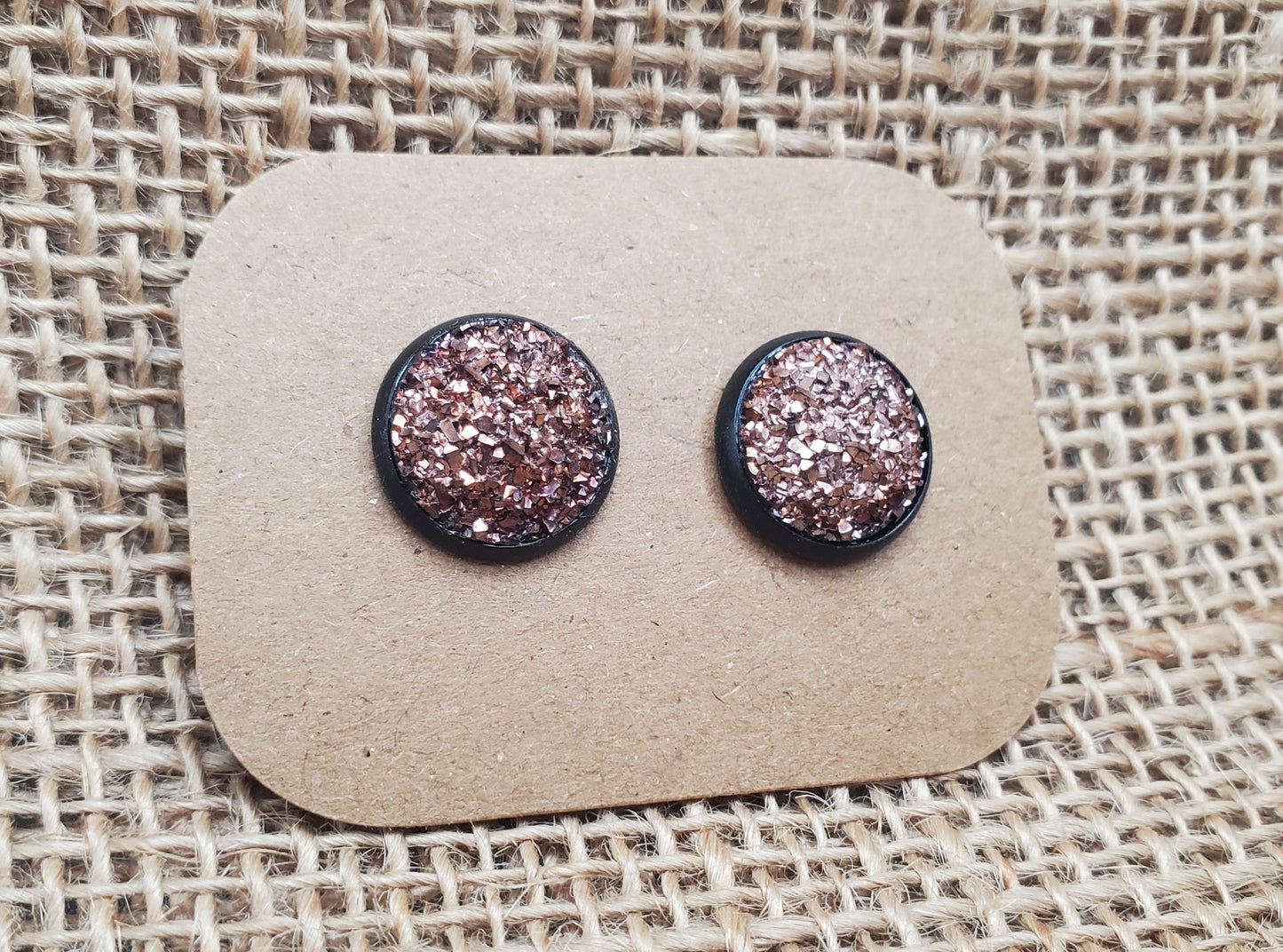 Copper Stud on Black - 12mm