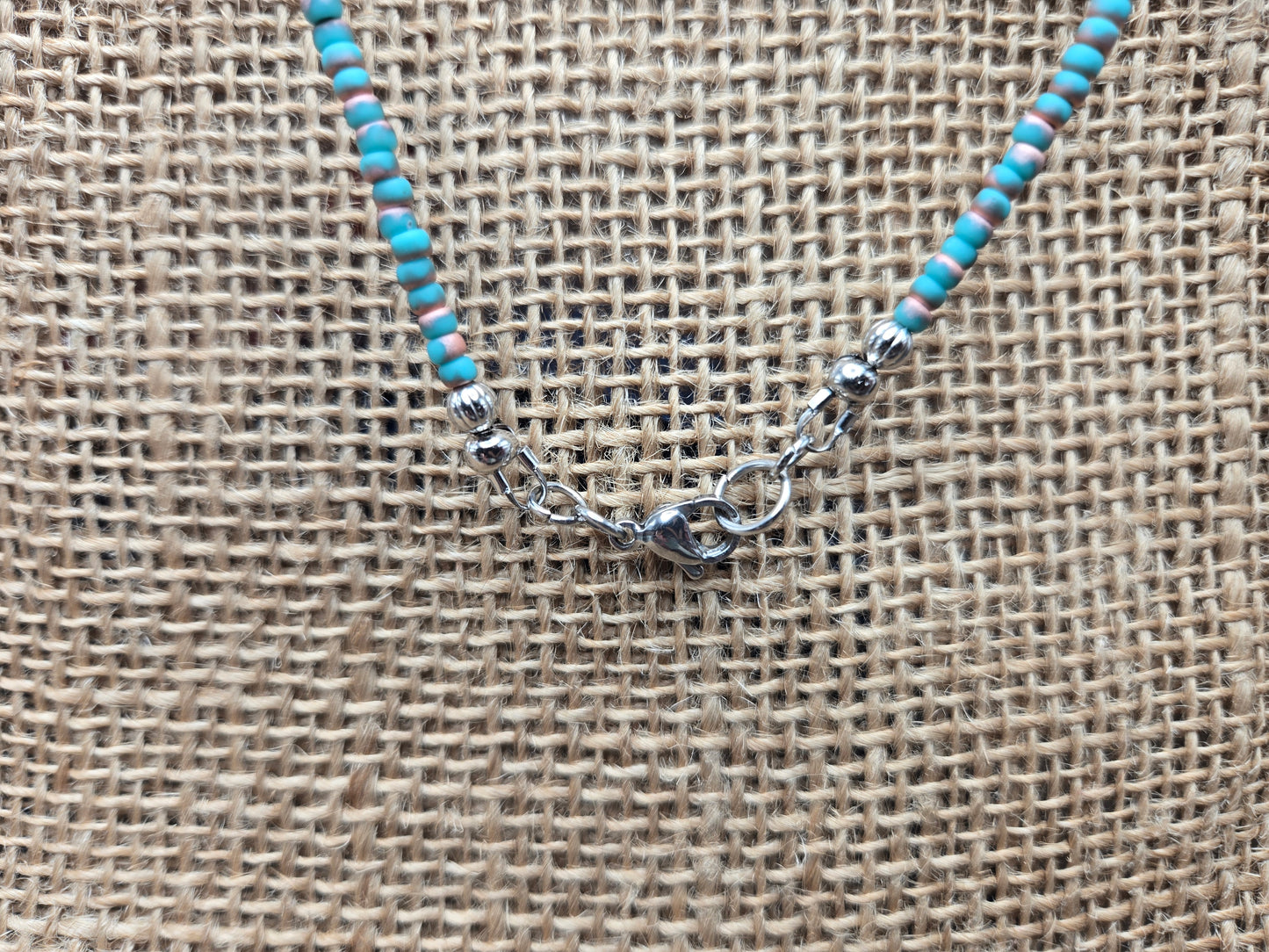 Salmon and Turquoise 3pc Necklace Set