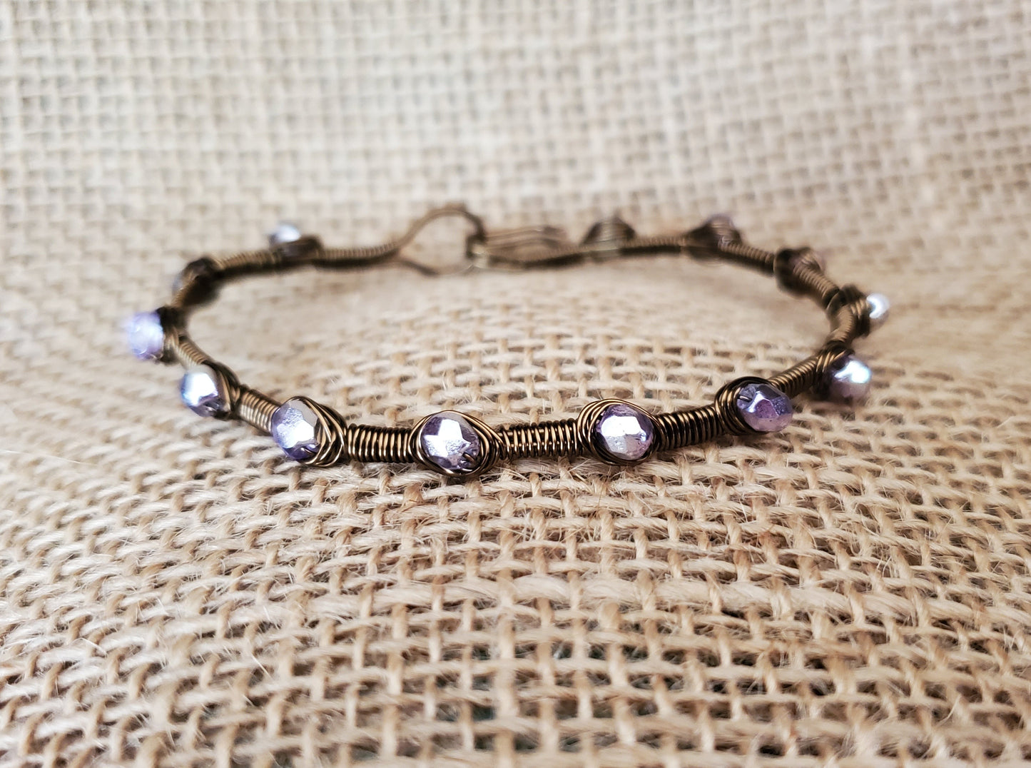 Wire Bracelet with Lavender