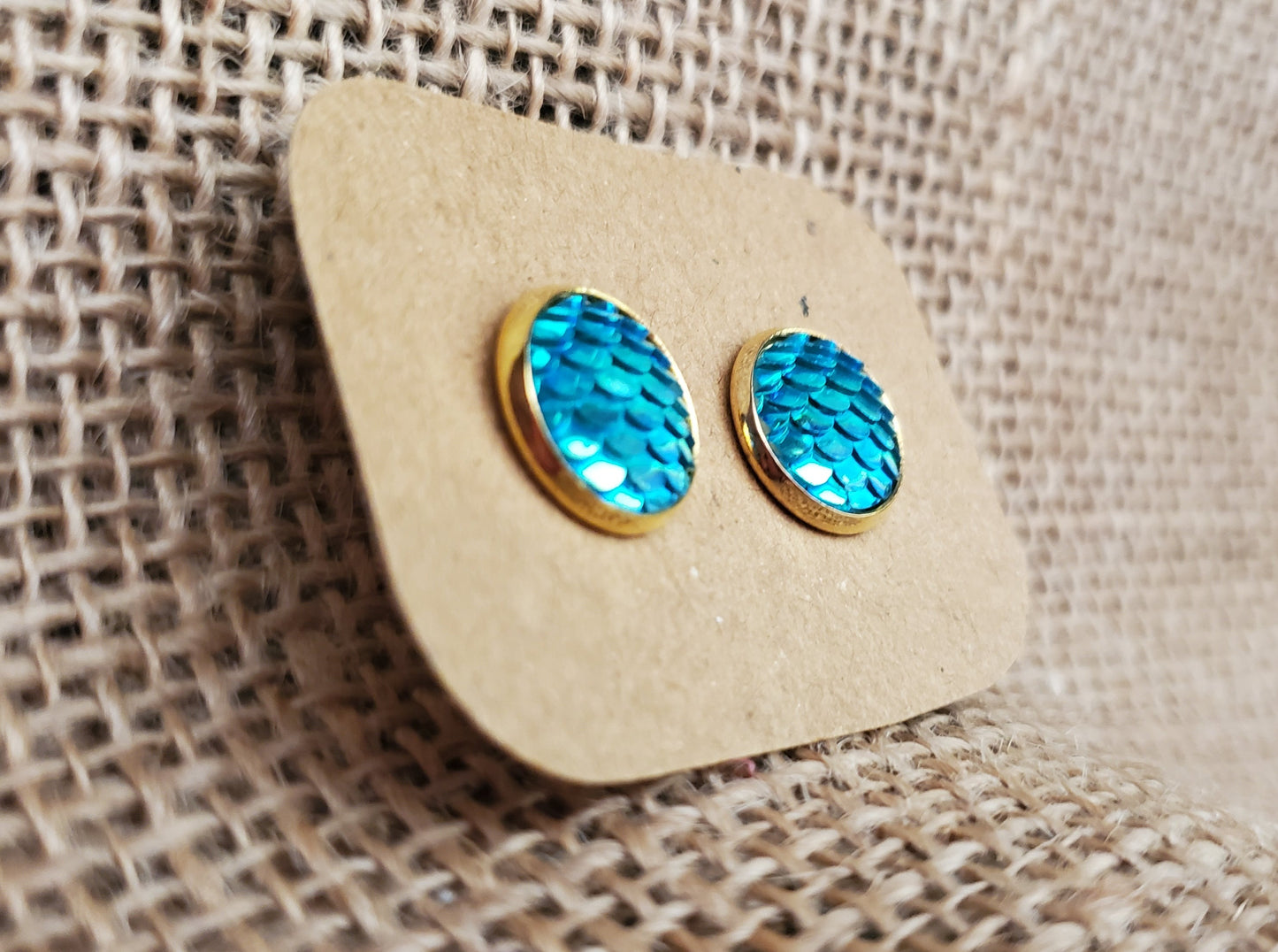 Blue /Green Mermaid Stud Earrings