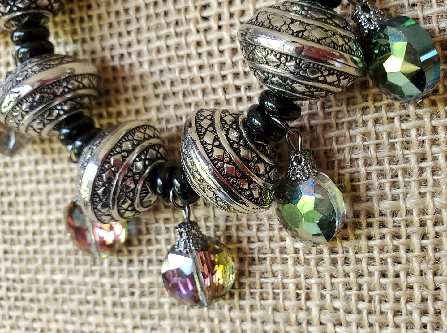 Black and Silver Chained Necklace