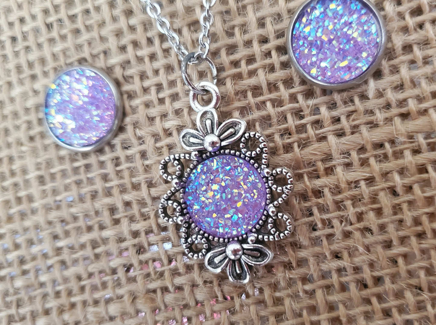 Lavender Druzy Set