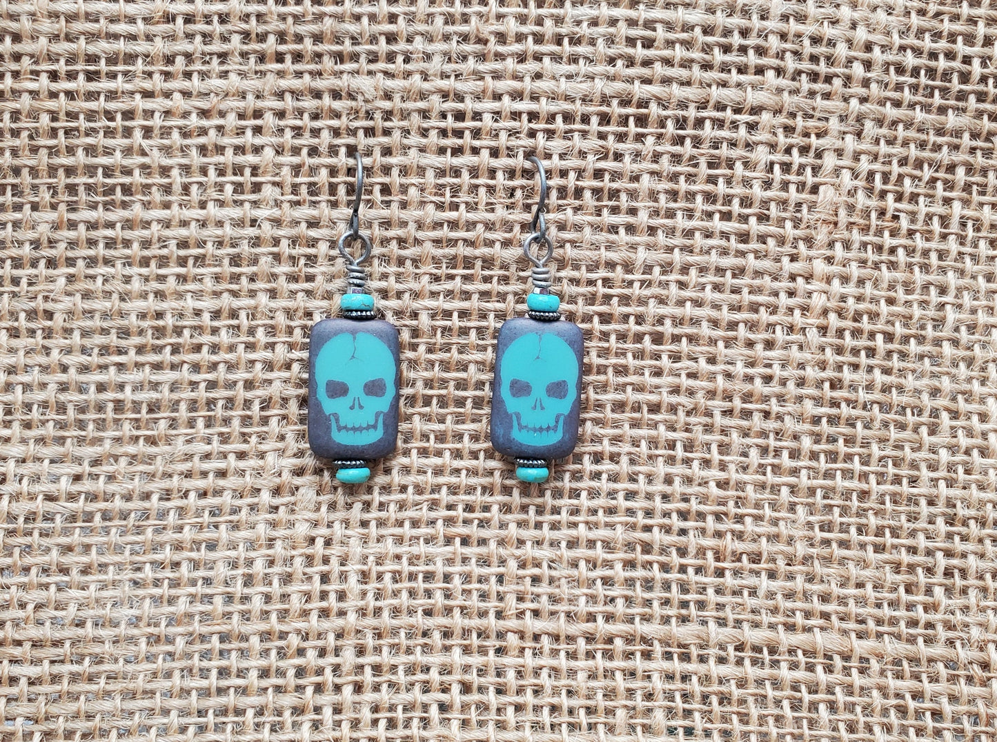 Turquoise Skull Earrings