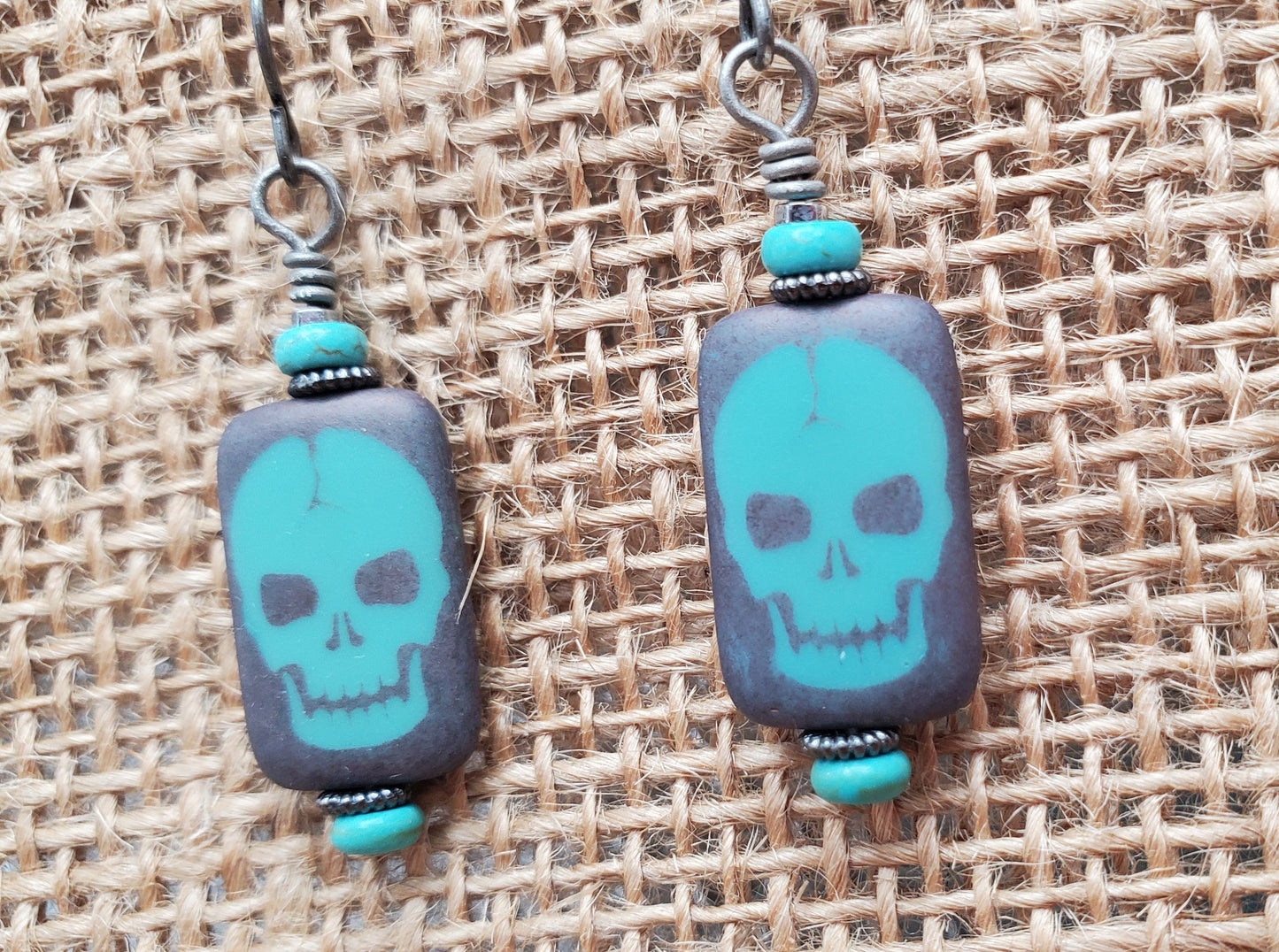 Turquoise Skull Earrings