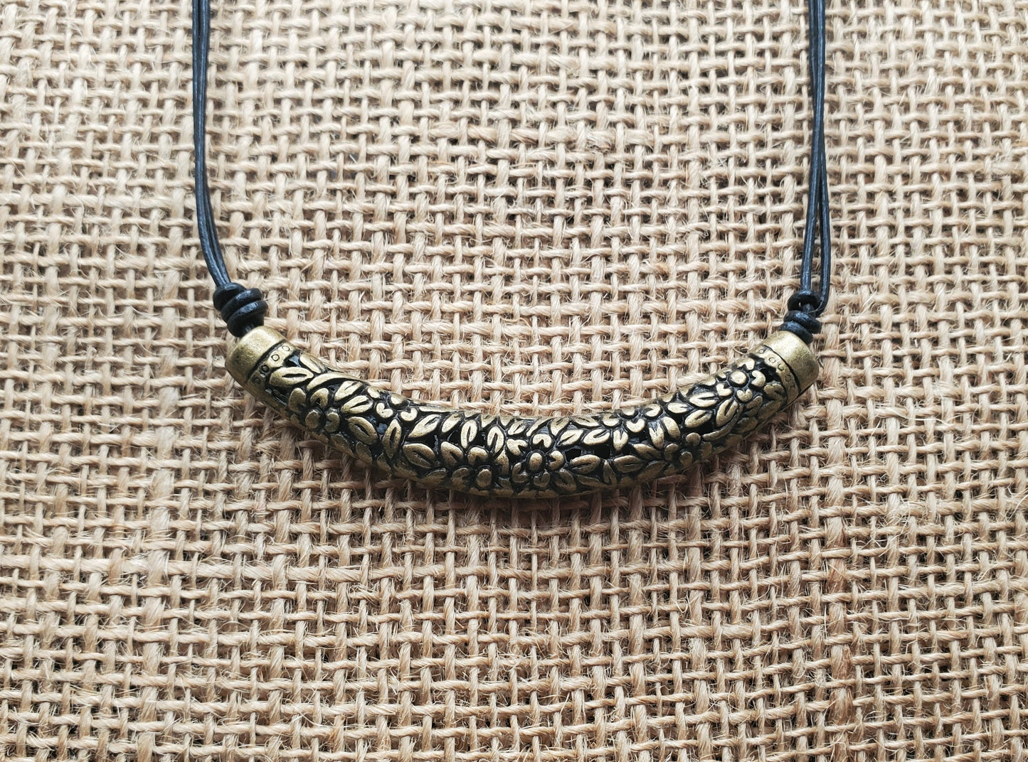 Antique Brass Floral Necklace