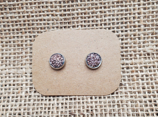 Copper Stud on Silver - 8mm