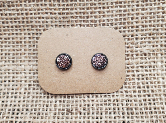 Copper Stud on Black - 8mm
