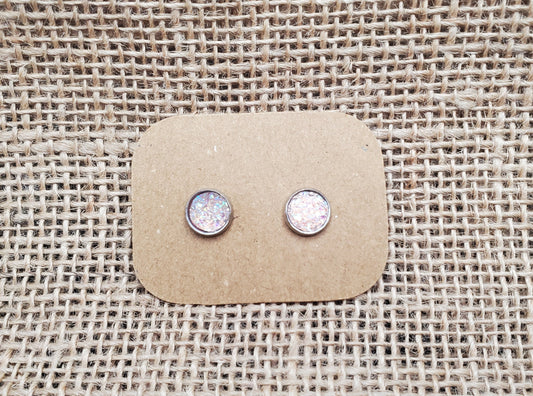 Pink Grapefruit Stud on Silver - 8mm