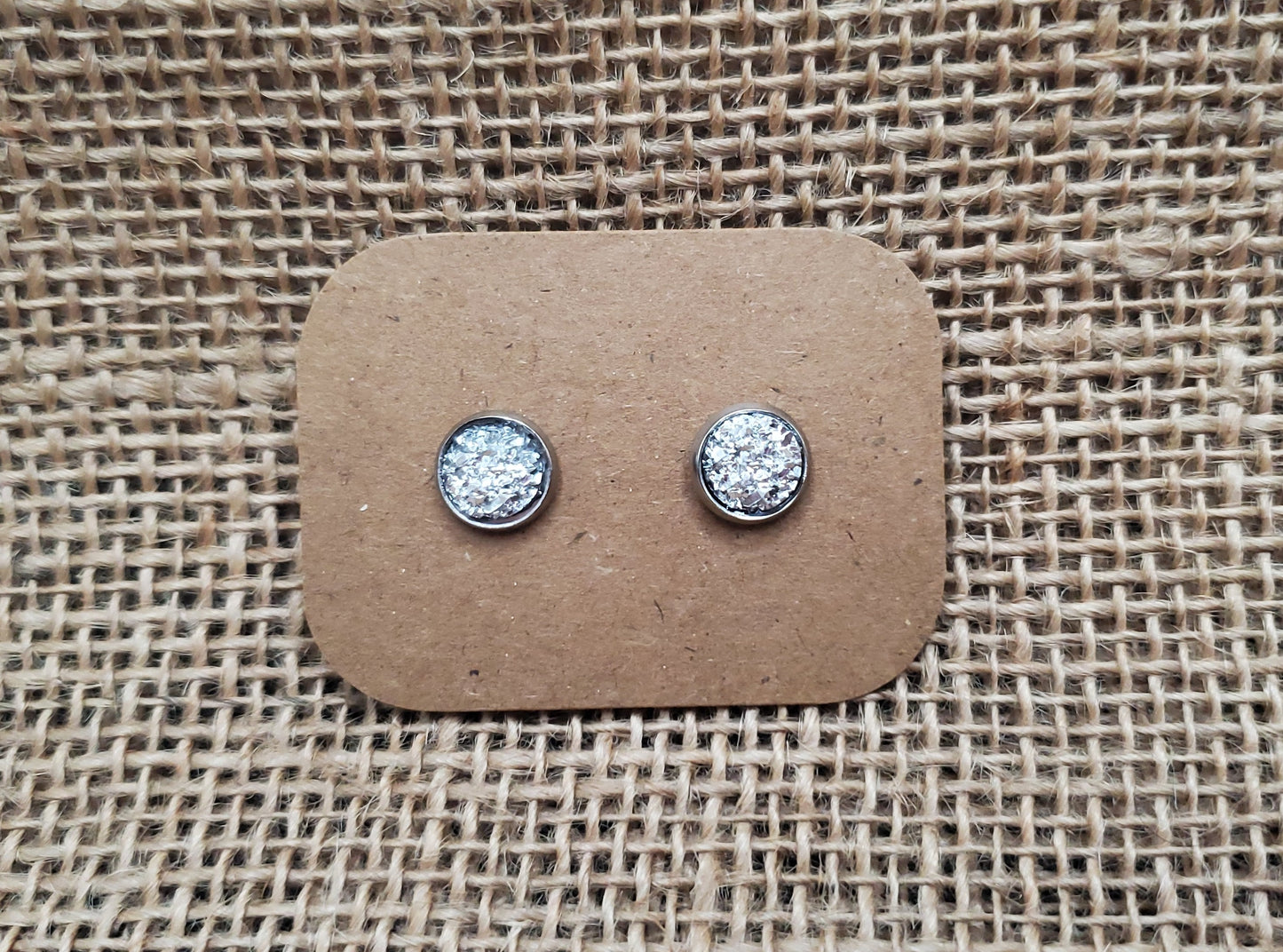 Silver Ice Stud on Silver - 8mm