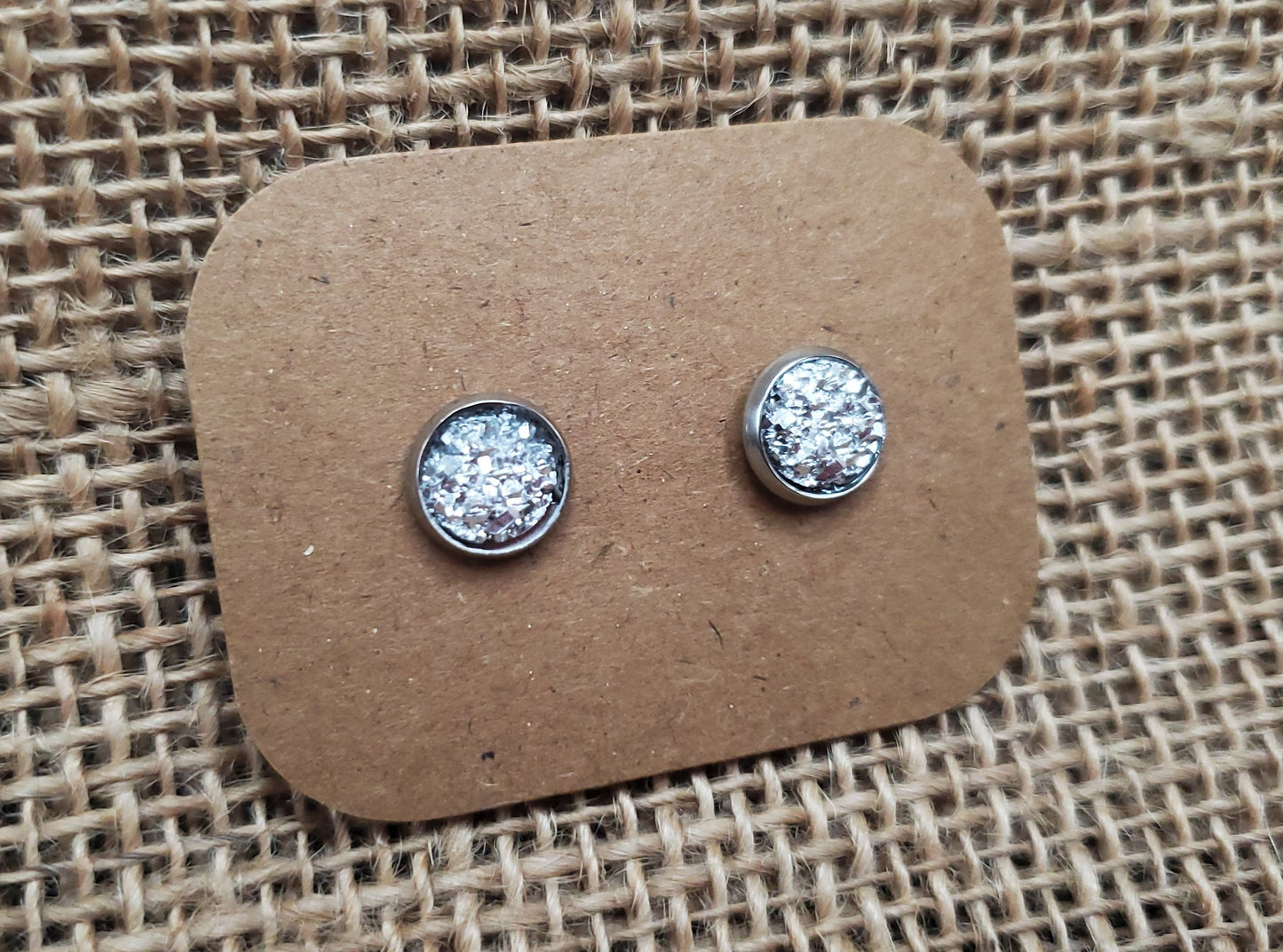 Silver Ice Stud on Silver - 8mm