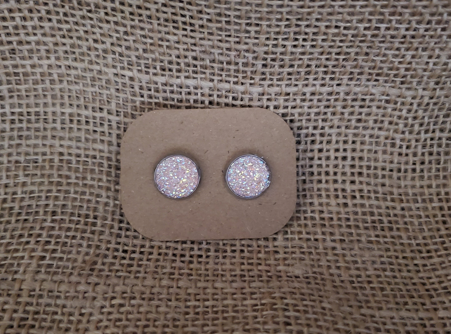 Pink Grapefruit Stud on Silver - 12mm