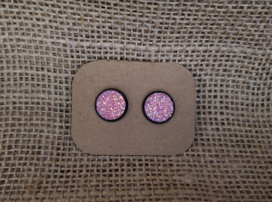 Bubble Gum Stud on Black - 12mm