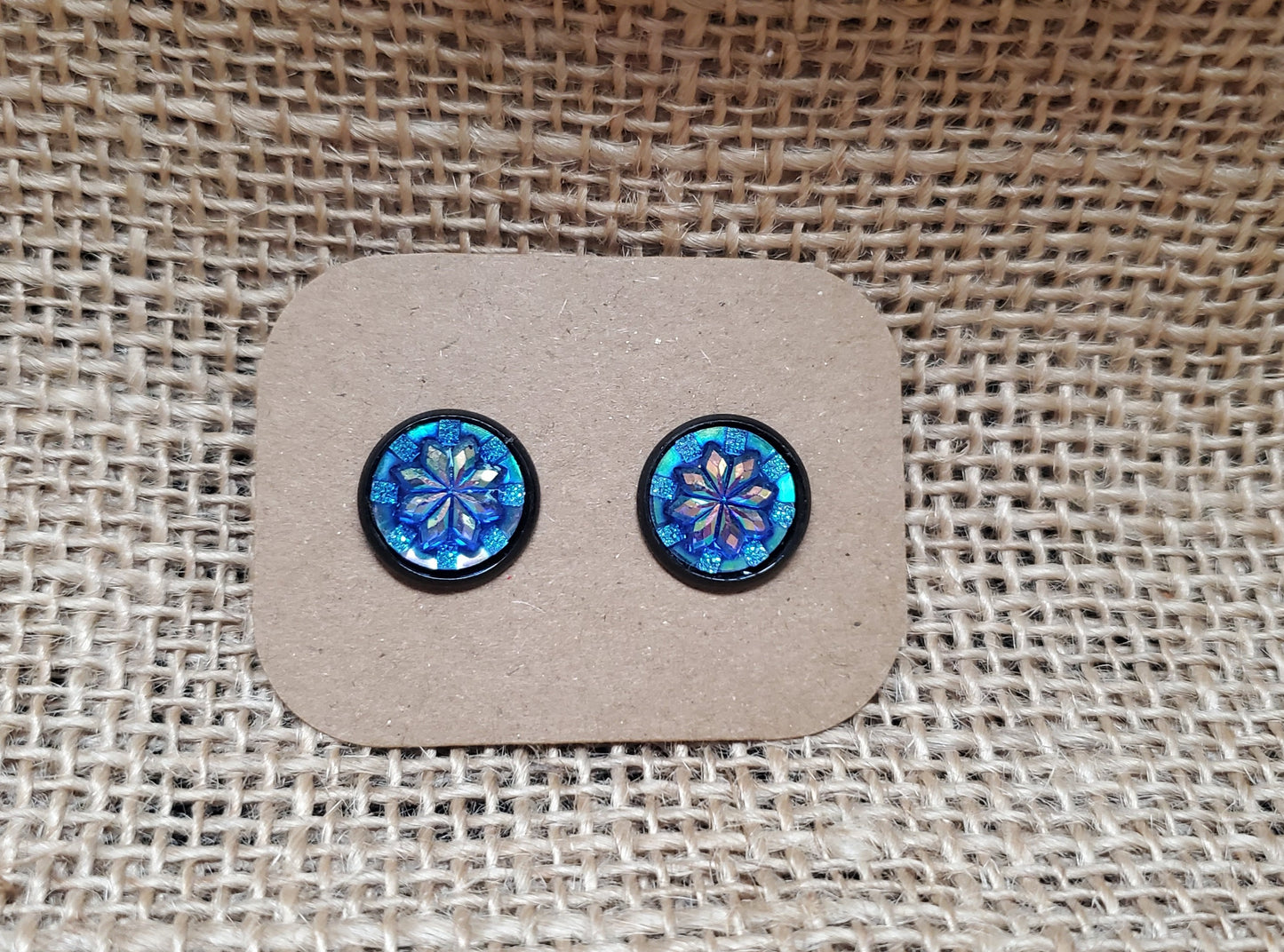 Blue Sunburst Stud on Black