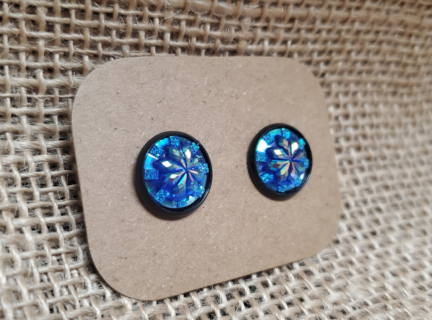 Blue Sunburst Stud on Black