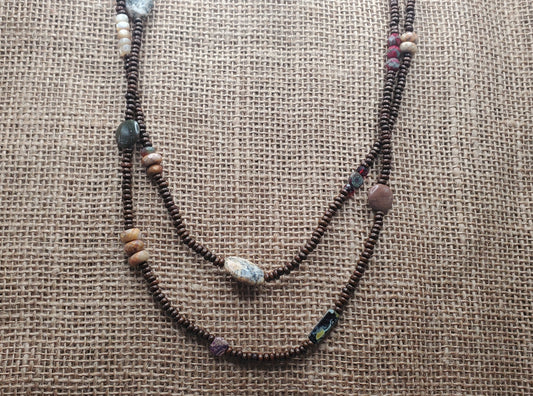Wood and Stone Necklace