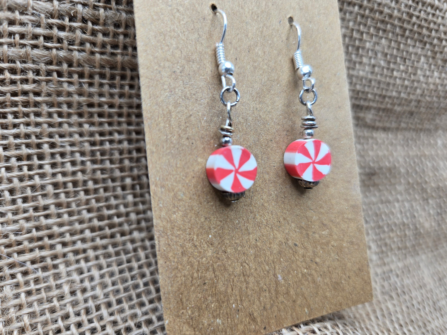 Small Peppermint Candy Earrings