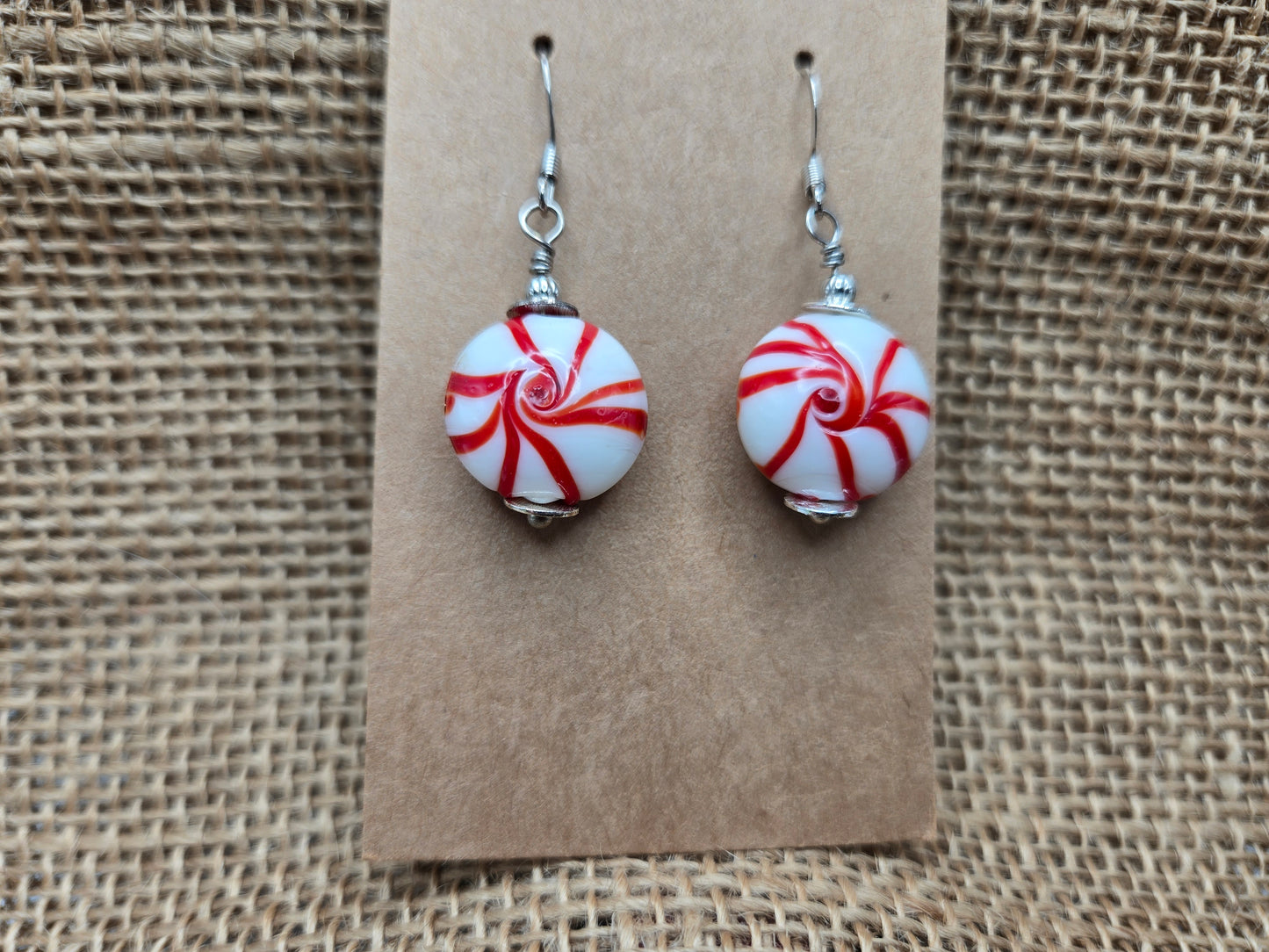 Glass Peppermint Earrings - A