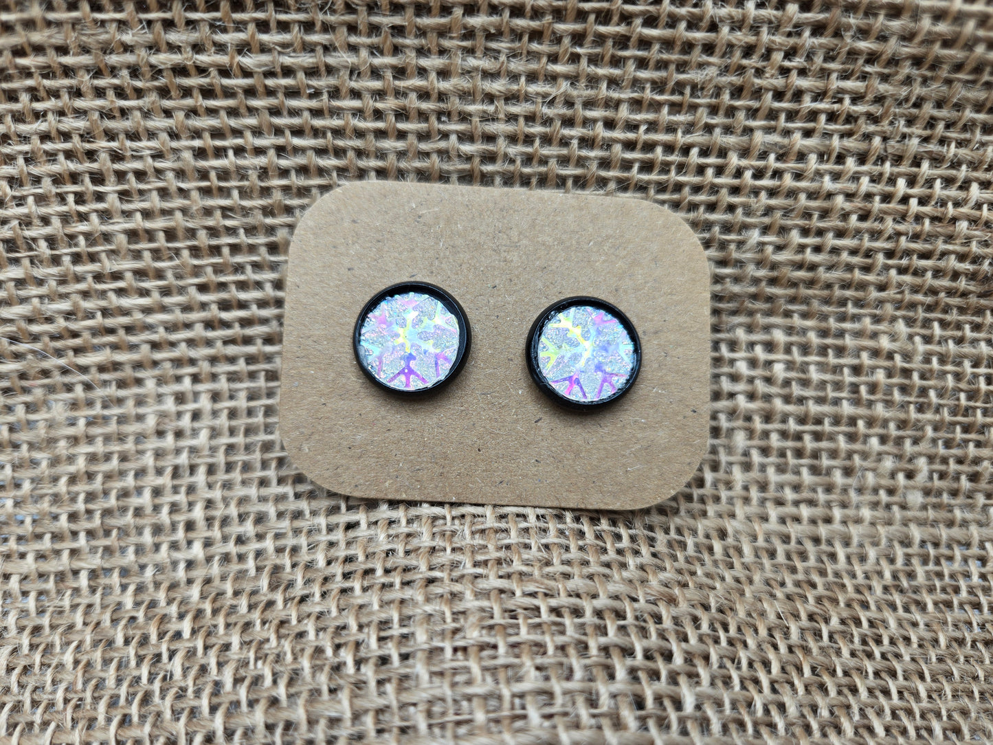 Iridescent Snowflake on Black
