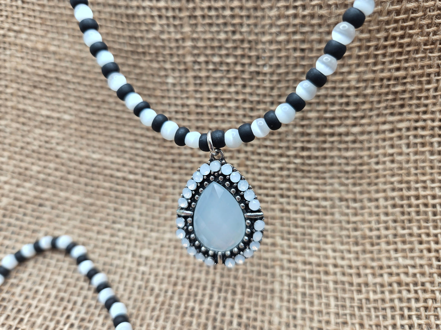 Black and White 3pc Necklace Set