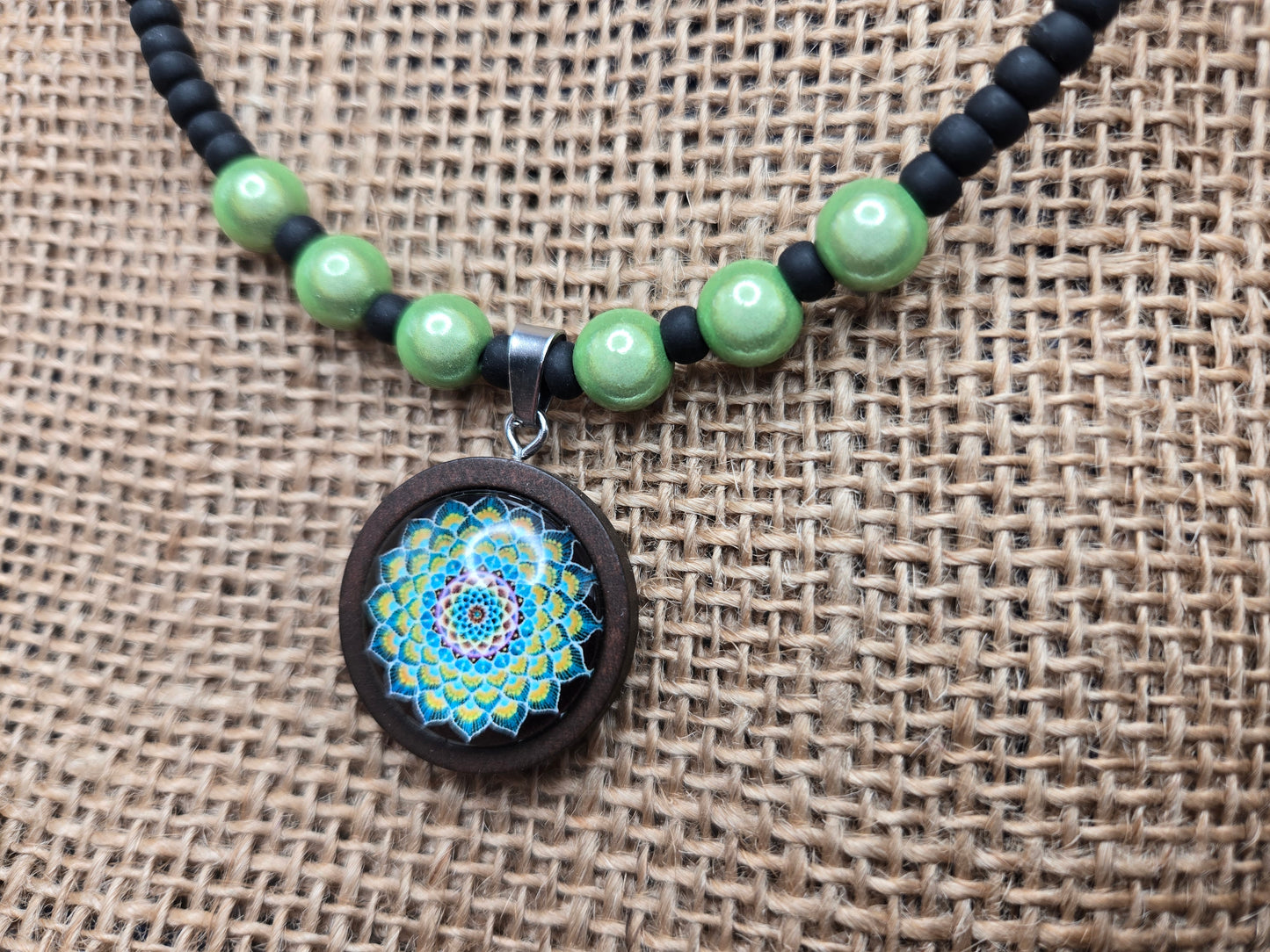 Lime and Black 3pc Necklace Set