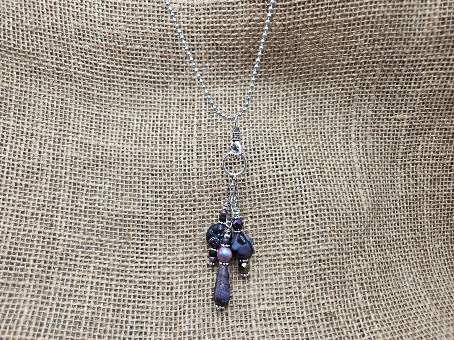 Helping Hand Purple Cluster Necklace
