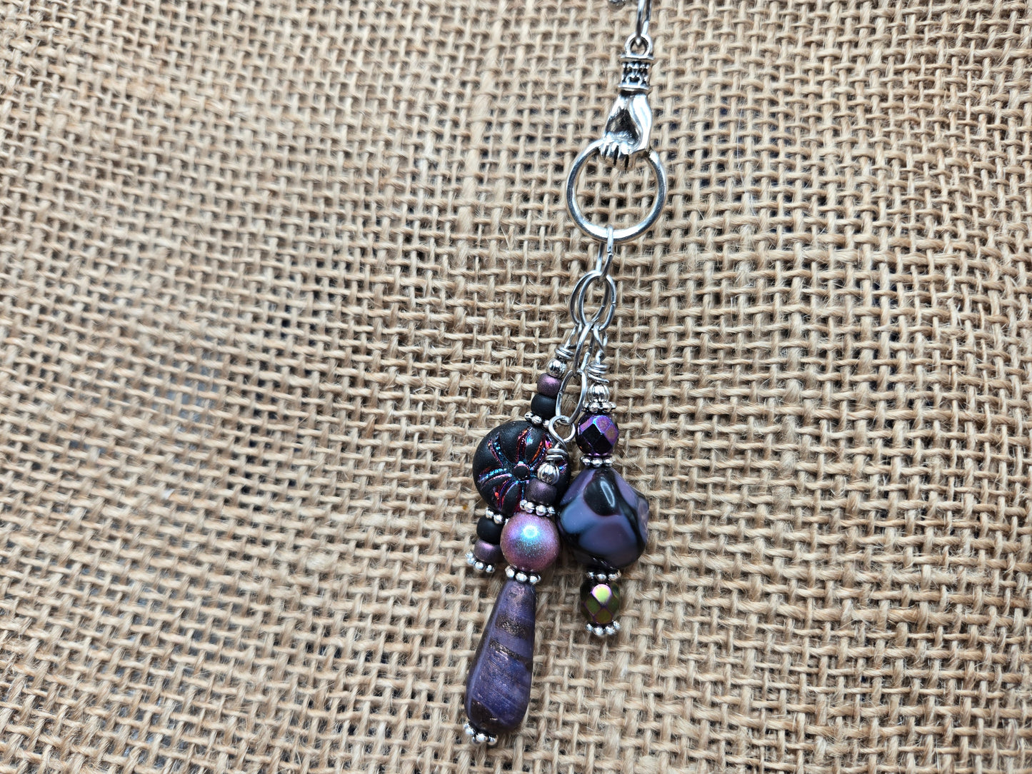 Helping Hand Purple Cluster Necklace