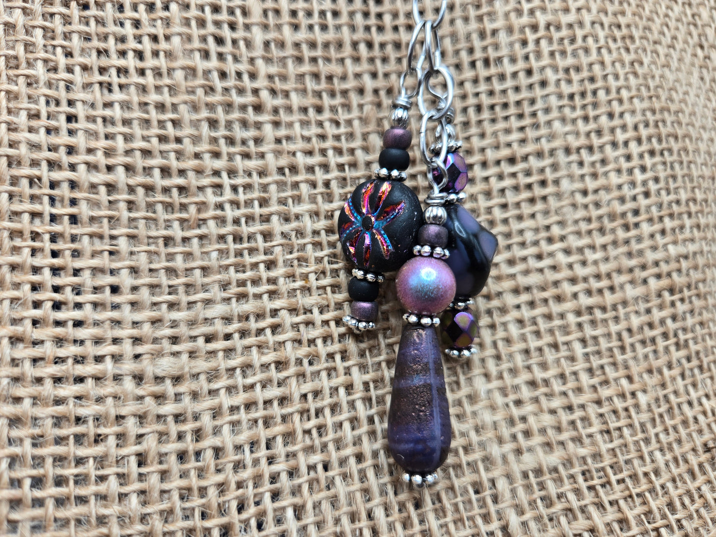 Helping Hand Purple Cluster Necklace