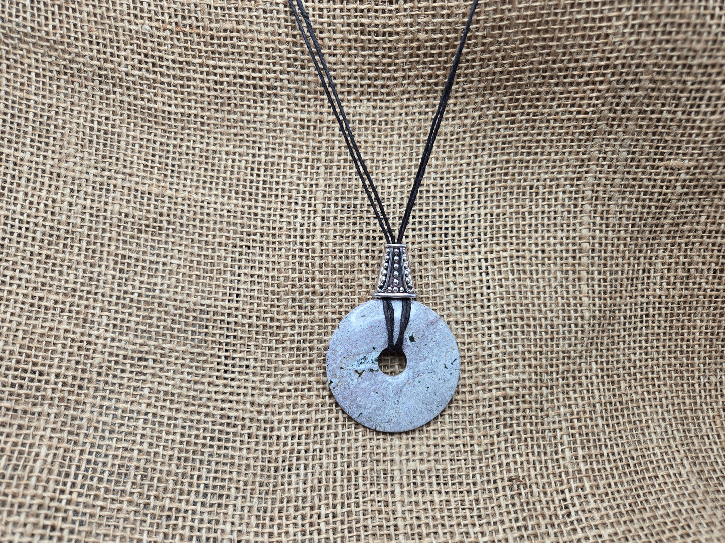 Pale Lavender Disc Necklace