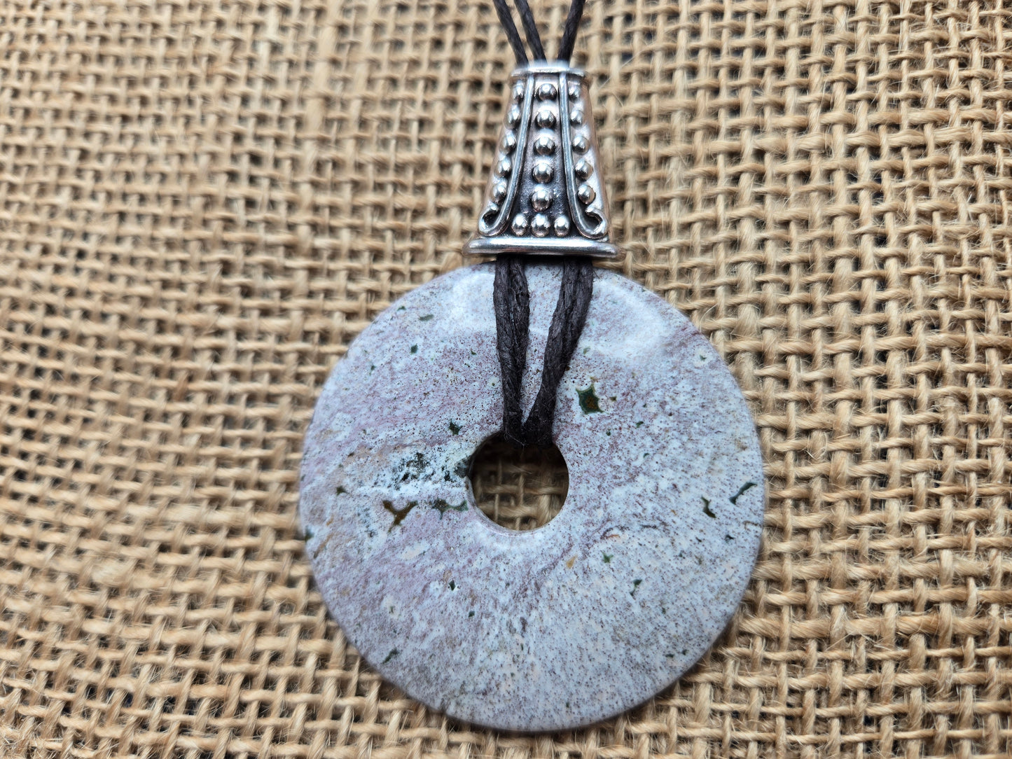 Pale Lavender Disc Necklace