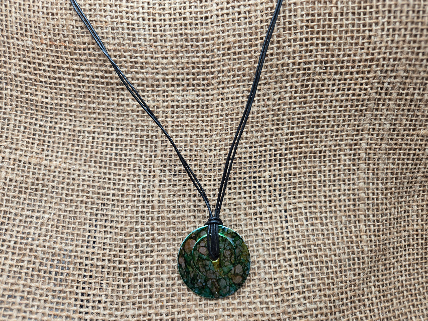 Green Double Washer Necklace