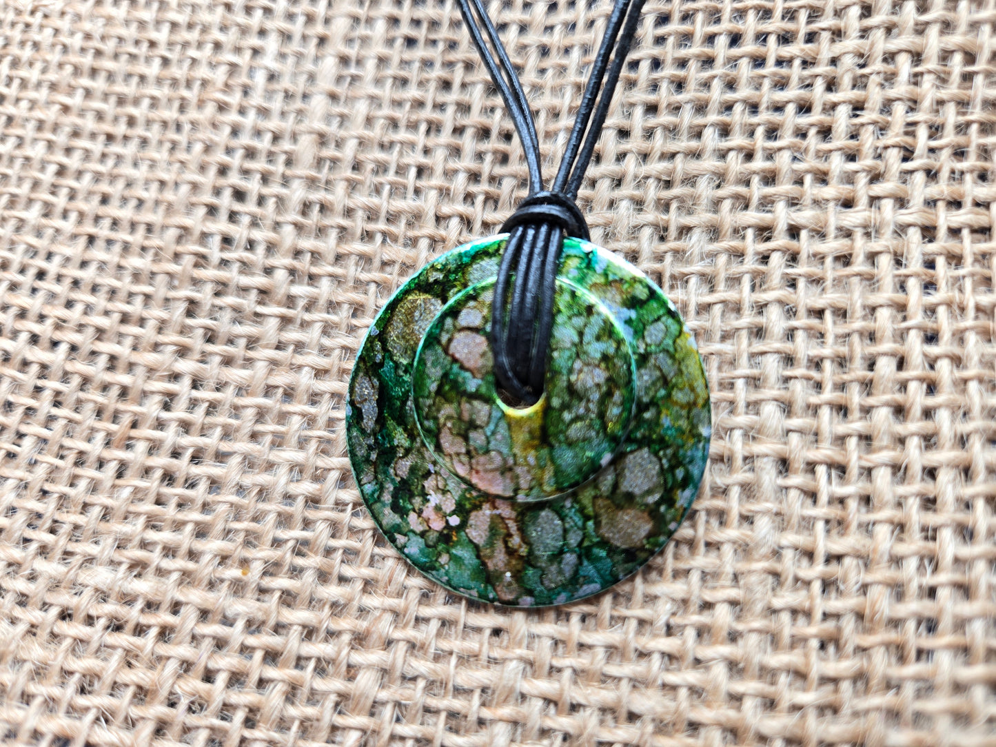 Green Double Washer Necklace