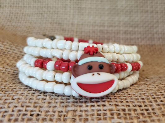 Sock Monkey Button Bracelet - B