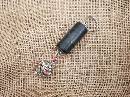 Black Rubber Cork Key Chain