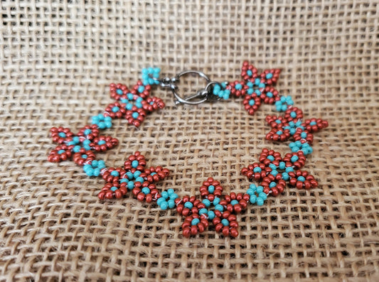 Red Flower Bracelet
