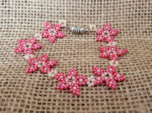 Pink Flower Bracelet