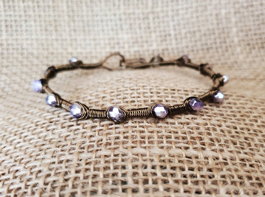 Wire Bracelet with Lavender