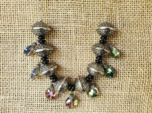Black and Silver Chained Necklace