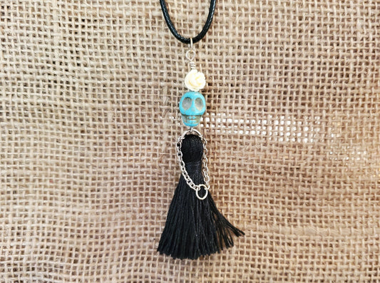 Skeleton Lady in Black Necklace - B