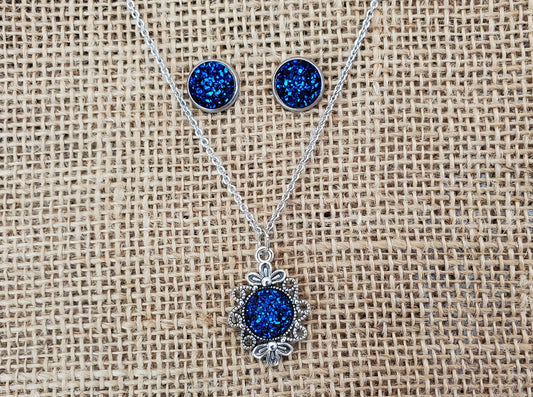 Royal Blue Druzy Set