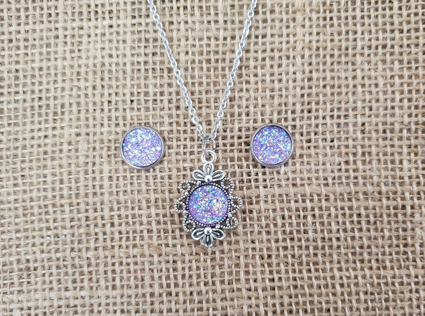 Lavender Druzy Set