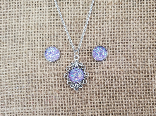 Lavender Druzy Set