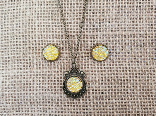 Lemon Druzy Set
